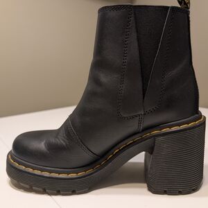 Black Chunky Heel Ankle Boots